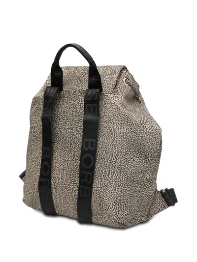 Borbonese Medium Eco Backpack In Neutral