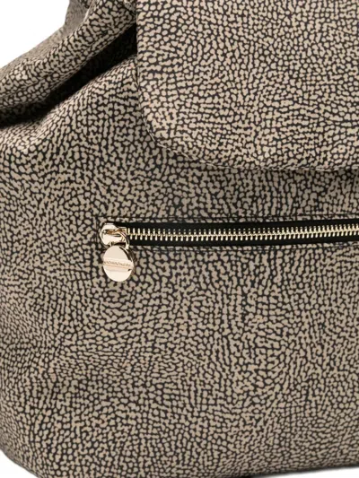 Borbonese Medium Eco Backpack In Neutral