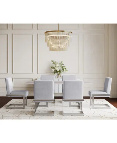 Macy's Emila 7 Pc. Dining Set (rectangular Table & 6 Chairs), Created For  In White