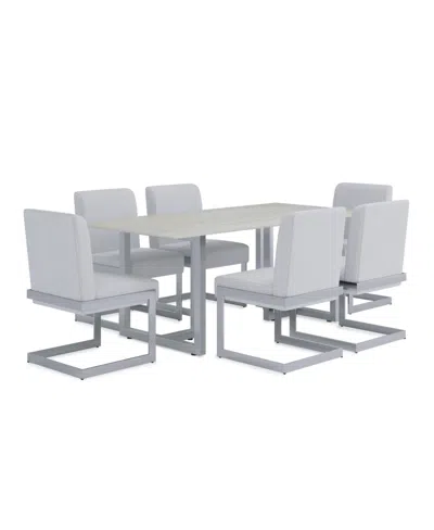 Macy's Emila 7 Pc. Dining Set (rectangular Table & 6 Chairs), Created For  In White