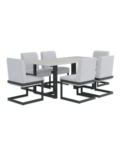 Macy's Emila 7 Pc. Dining Set (rectangular Table & 6 Chairs), Created For  In White