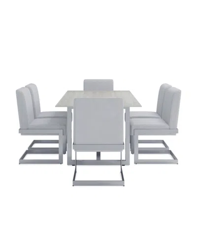 Macy's Emila 7 Pc. Dining Set (rectangular Table & 6 Chairs), Created For  In White