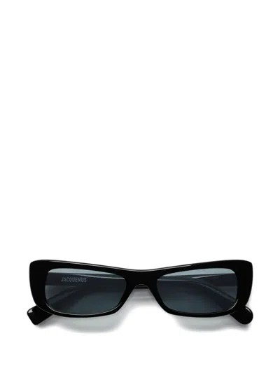 Jacquemus Capri Rectangle-frame Sunglasses In Black