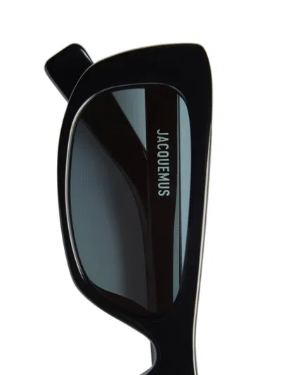 Jacquemus Capri Rectangle-frame Sunglasses In Black