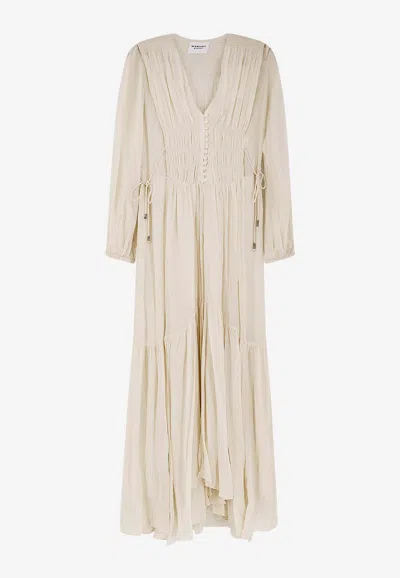Isabel Marant Étoile Isabel Marant Etoile Briane Long Ecru Dress In White
