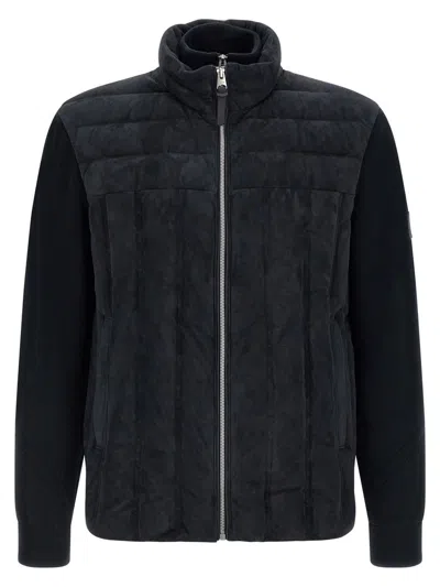 Mackage Blue Solid Wool Jacket In Black