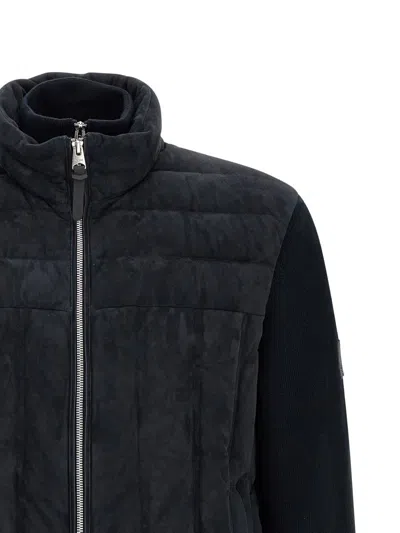 Mackage Blue Solid Wool Jacket In Black