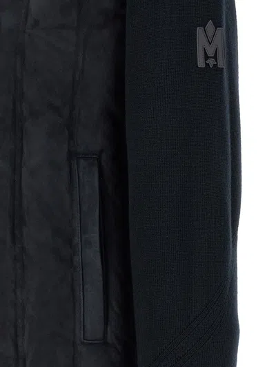 Mackage Blue Solid Wool Jacket In Black