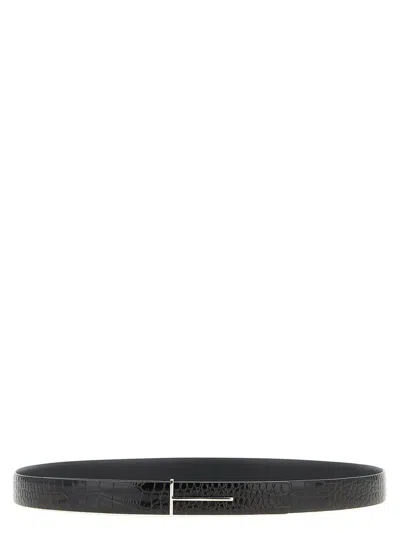 Tom Ford Reversible Python-print Buckle Belt In Multi