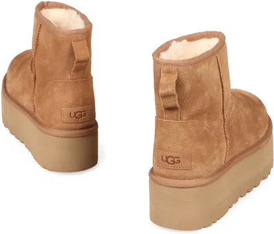 Ugg Classic Mini Platform Ankle Boots In Brown