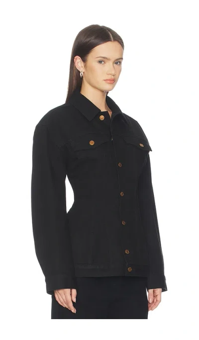 Agolde Myra Structured Denim Jacket In Black