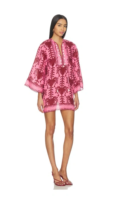 Johanna Ortiz Wild Savannah Shell-embellished Linen Mini Dress In Multi