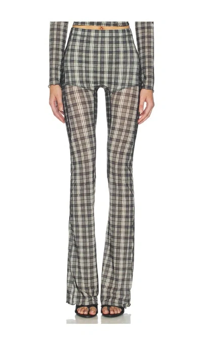Knwls Halcyon Plaid Flared Pants In Multi