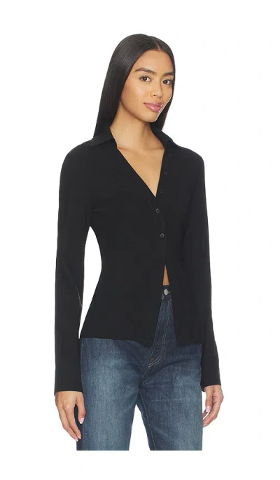 All The Ways Madeline Button Front Top In Black