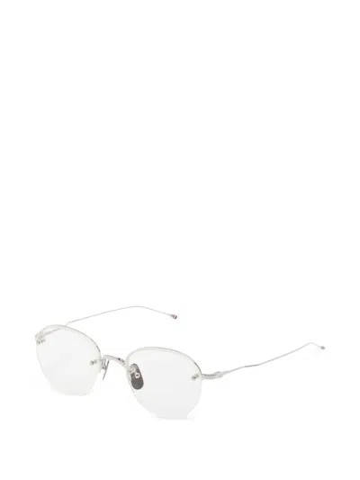 Thom Browne Round-frame Glasses In Gray