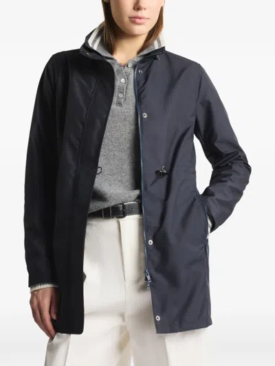 Fay Versatile Baltic Blue Jacket With Adjustable Closure In Blue
