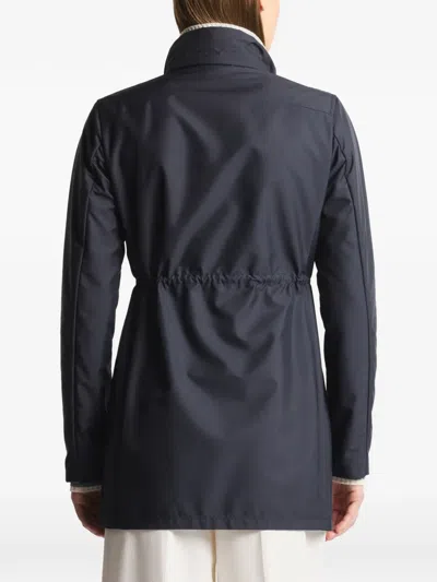 Fay Versatile Baltic Blue Jacket With Adjustable Closure In Blue