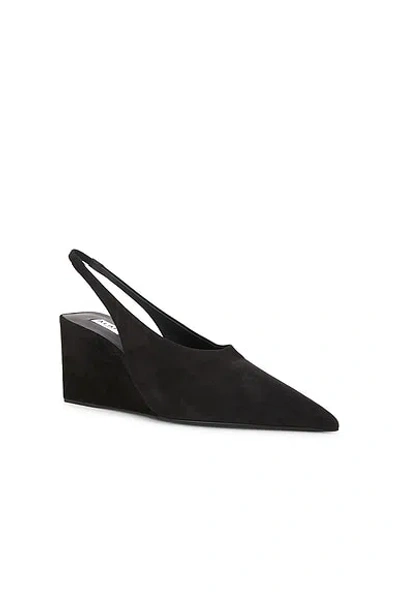 Alaïa Cube Wedge Slingbacks In Suede In Black