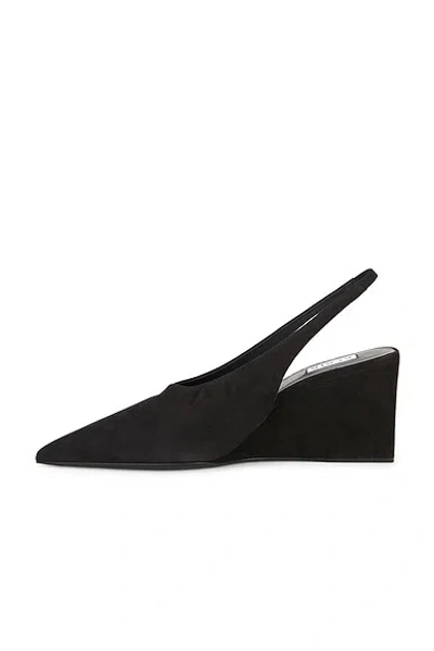 Alaïa Cube Wedge Slingbacks In Suede In Black