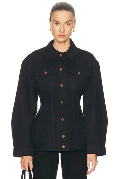 Agolde Myra Structured Denim Jacket In Black