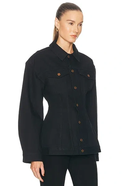 Agolde Myra Structured Denim Jacket In Black