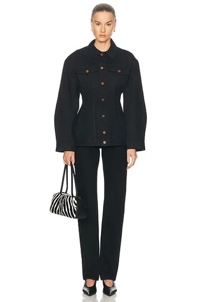 Agolde Myra Structured Denim Jacket In Black