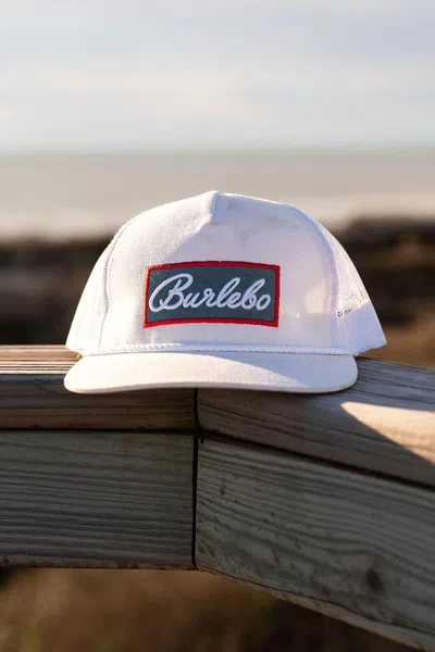 Burlebo Men's  Grey Patch Adjustable Hat In White