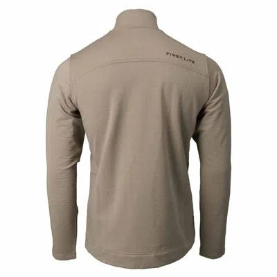 First Lite Men's  Rugged Wool Quarter Zip In Brown