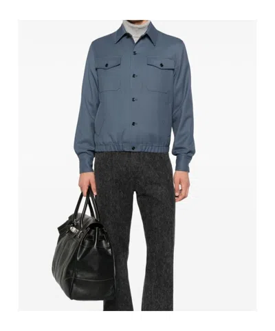 Lardini Cotton Jacket With Buttoned Pockets In Gray