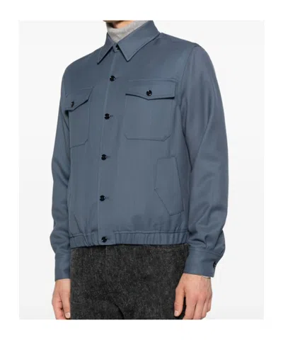 Lardini Cotton Jacket With Buttoned Pockets In Gray