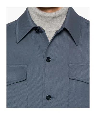 Lardini Cotton Jacket With Buttoned Pockets In Gray