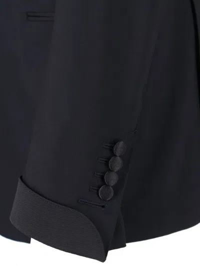 Tom Ford Single Breasted Blazer Notch Lapel Cuffs In Black