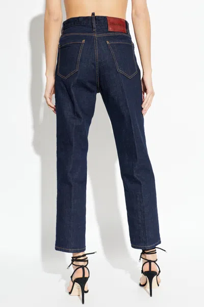 Dsquared2 Straight Leg Jeans In Blue