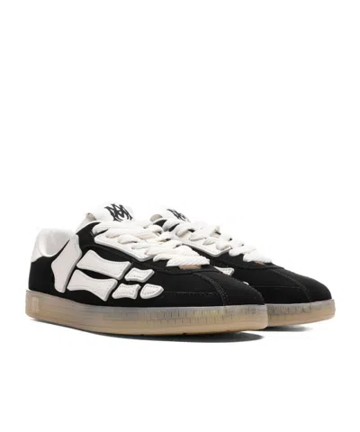 Amiri Pacific Bones Black Low Top Sneakers With Logo Patch On The Tongue And Logo Lettering On The Heel In In Multi