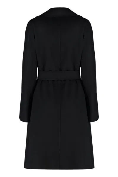 Max Mara Studio Wool Robe In Black
