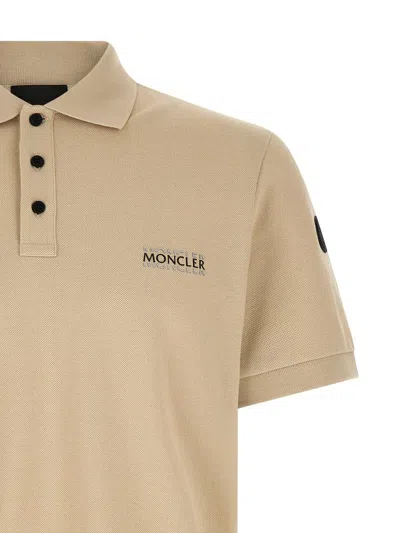 Moncler Pique Polo Shirt Collar Short Sleeves In Multi