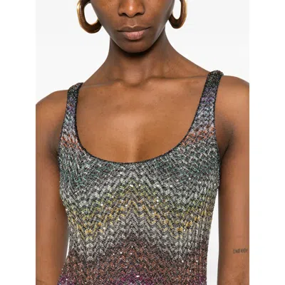 Missoni Zigzag Metallic Sequin Caperdoni Knit Minidress In Multi