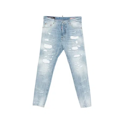Dsquared2 Teddy Distressed Jeans In Blue