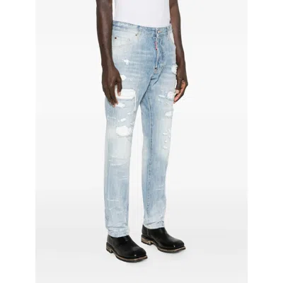 Dsquared2 Teddy Distressed Jeans In Blue