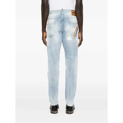 Dsquared2 Teddy Distressed Jeans In Blue