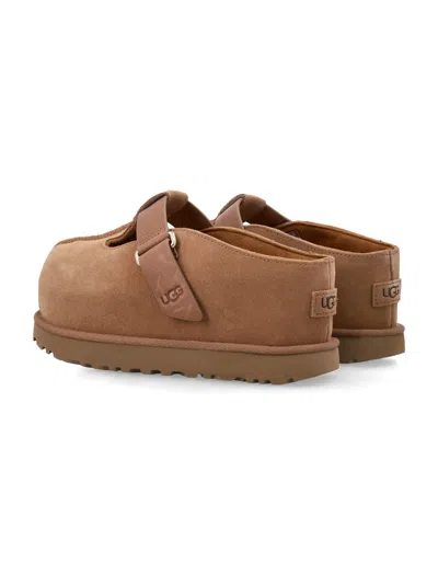 Ugg Caramel Suede Goldenstar Slippers In Brown