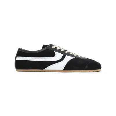 Dries Van Noten Sneakers Contrast Stitching Low Top Rubber Sole In Black