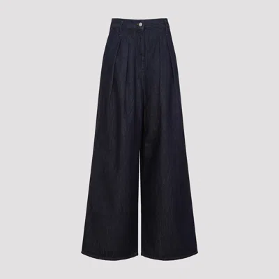 Dries Van Noten Indigo High-waisted Wide-leg Jeans With Exaggerated Length In Blue