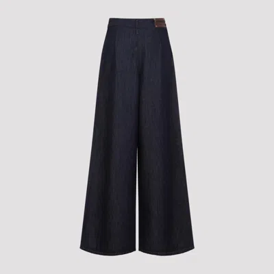 Dries Van Noten Indigo High-waisted Wide-leg Jeans With Exaggerated Length In Blue