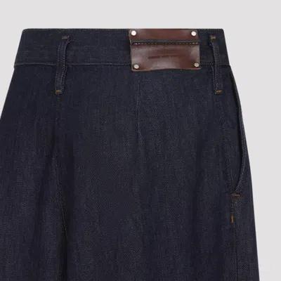 Dries Van Noten Indigo High-waisted Wide-leg Jeans With Exaggerated Length In Blue