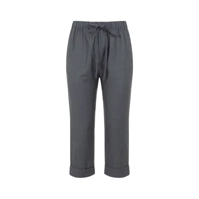 Co Turn-up Cropped Track Pants In Gray