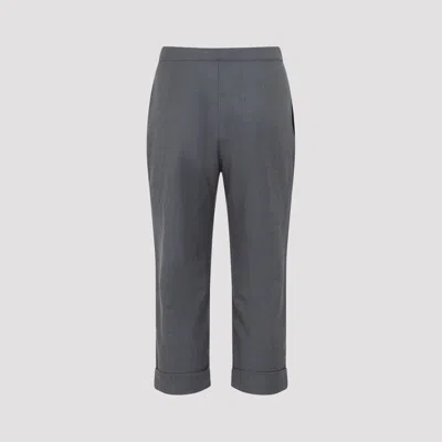 Co Turn-up Cropped Track Pants In Gray