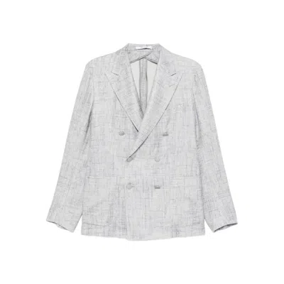 Tagliatore Double-breasted Patterned Jacket In Multi