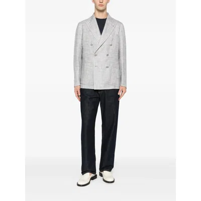 Tagliatore Double-breasted Patterned Jacket In Multi