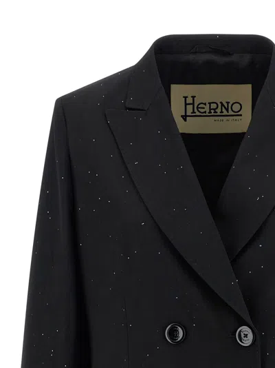 Herno Blazer Micro Paillettes In Black